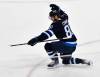 Winnipeg Jets&rsquo; Kyle Connor (81) celebrates his game-winning goal against the Minnesota Wild during overtime NHL hockey action in Winnipeg, Sunday, Oct. 13, 2024. (Fred Greenslade / The Canadian Press)