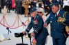 Richard Rohmer, left, one of the most decorated Canadian veterans, is shown at the Government of Canada ceremony to mark the 80th anniversary of D-Day, at Juno Beach, in Courseulles-sur-Mer, Normandy, France, Thursday, June 6, 2024. THE CANADIAN PRESS/Adrian Wyld