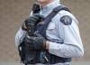 An RCMP officer wears a body camera at the detachment in Bible Hill, N.S. on Sunday, April 18, 2021. The RCMP will begin its rollout of body-worn cameras for RCMP officers across the country next week. THE CANADIAN PRESS/Andrew Vaughan