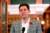 Premier-designate David Eby holds a media availability following election results at the legislature in Victoria, Tuesday, Oct. 29, 2024. THE CANADIAN PRESS/Chad Hipolito