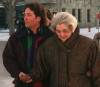 Joyce Milgaard and her son David are shown outside Supreme Court in Ottawa in 1999. (Fred Chartrand / The Associated Press files)