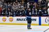 Winnipeg Jets&rsquo; Nikolaj Ehlers (27) celebrates his assist on a goal by teammate Logan Stanley against the Tampa Bay Lightning during second period NHL hockey action in Winnipeg on Sunday November 3, 2024. (Fred Greenslade / The Canadian Press)