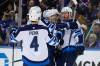 Winnipeg Jets&rsquo; Gabriel Vilardi, right, celebrates his goal with teammates during the second period of an NHL hockey game against the New York Rangers Tuesday, Nov. 12, 2024, in New York. (AP Photo/Seth Wenig)