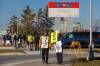 MIKE DEAL / FREE PRESS
                                Canada Post CUPW employees walk the picket line in front of the entrance to the main Canada Post sorting facility in Winnipeg Friday morning after failing to reach a negotiated agreement with management.