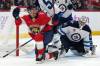 Lynne Sladky / The Associated Press
                                Florida Panthers centreman Evan Rodrigues, left, reacts after scoring on Winnipeg Jets goaltender Connor Hellebuyck in the second period of the Panther&rsquo;s 5-0 win, Saturday in Sunrise, Fla.