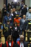 Lt.-Gov. Anita R. Neville and Premier Wab Kinew enter the Manitoba legislative assembly chamber for the throne speech on Tuesday afternoon. (Mike Deal / Free Press)