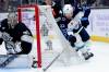 Winnipeg Jets&rsquo; Gabriel Vilardi, right, attempts a backhand wrap around shot against Los Angeles Kings goaltender David Rittich in the first period Wednesday in Los Angeles. (AP Photo/Ryan Sun)