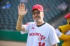 Mike Sudoma/Free Press
Actor Bob Odenkirk  waves prior to throwing one of the two first pitches to open the Winnipeg Goldeyes game Saturday evening at Blue Cross Park
August 17, 2024