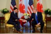 Prime Minister Justin Trudeau meets U.S. President Donald Trump at Winfield House in London on Tuesday, Dec. 3, 2019. THE CANADIAN PRESS/Sean Kilpatrick