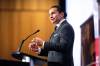 MIKAELA MACKENZIE / FREE PRESS
                                Premier Wab Kinew gives his State of the Province address at the RBC Convention Centre on Tuesday.