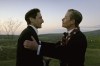 This image released by A24 shows Adrien Brody, left, and Guy Pearce in a scene from 
