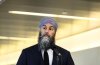 NDP Leader Jagmeet Singh speaks to journalists after a caucus meeting in the Parliamentary Precinct in Ottawa, on Jan. 22, 2025. THE CANADIAN PRESS/Justin Tang