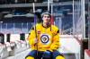 MIKAELA MACKENZIE / FREE PRESS 	 Jets player Haydn Fleury with his knob-less stick at the Canada Life Centre on Wednesday, Jan. 8, 2025. For Ken story. Winnipeg Free Press 2025