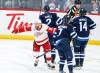 JOHN WOODS / THE CANADIAN PRESS
                                Detroit Red Wings&rsquo; Alex DeBrincat celebrates after he scores the winning goal against the Winnipeg Jets during the third period Saturday night in Winnipeg.