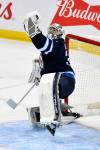 Fred Greenslade / THE CANADIAN PRESS
                                Winnipeg Jets goaltender Connor Hellebuyck makes one of his 26 saves against the Nashville Predators during the first period in Winnipeg, Tuesday.
