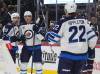 David Zalubowski / The Associated Press
                                Winnipeg Jets&rsquo; Morgan Barron is congratulated after scoring in the second period.
