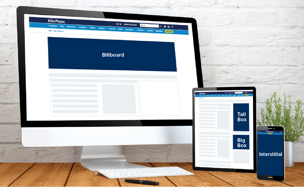 Free Press mobile and desktop ad units