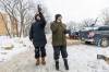 MIKE DEAL / FREE PRESS FILES
                                Louise May (right), a member of the Coalition to Save Lemay Forest, speaks to police on a phone after machinery arrived at Lemay Forest on Jan. 8. A judge ruled Wednesday that May violated an injunction order on that day by using her body to prevent the plaintiff from accessing the property.
