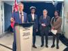 From left: federal Health Minister Mark Holland, Manitoba Health Minister Uzoma Asagwara, Winnipeg MP and cabinet minister Terry Duguid, and Federal M inister for Women and Gender Equality Marcy Ien. (Nicole Buffie / Free Press)