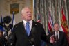 Premier of Ontario Doug Ford speaks to reporters, accompanied by other Council of the Federation members, at the Mayflower Hotel in Washington, Wednesday, Feb. 12, 2025. THE CANADIAN PRESS/AP-Ben Curtis