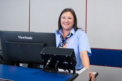 A customer service agent at Calm Air International.