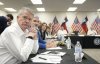 FILE - Idaho Gov. Brad Little listens at a press conference about border policies in Eagle Pass, Texas, Feb. 4, 2024. (Jay Janner/Austin American-Statesman via AP, File)