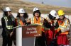 Melissa Robinson, a cousin of Morgan Harris, speaks to media at a search facility site with other relatives of Harris and Marcedes Myran, whose remains police believe were sent the landfill just north of Winnipeg, Wednesday, Oct. 23, 2024. THE CANADIAN PRESS/John Woods