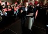 Liberal Leader Mark Carney speaks at an over capacity rally in Kitchener, Ont.. on Wednesday, March 26. THE CANADIAN PRESS/Frank Gunn