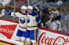 Fred Greenslade / THE CANADIAN PRESS
                                Buffalo Sabres&rsquo; Tyson Kozak (left) celebrates his goal against the Winnipeg Jets on Sunday. It was Kozak&rsquo;s second career NHL goal.
