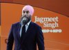 NDP Leader Jagmeet Singh arrives for a television interview with all federal party leaders at a studio Thursday, April 3, 2025 in Montreal. THE CANADIAN PRESS/Adrian Wyld