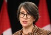 Gun control advocate and survivor of the1989 Ecole Polytechnique massacre Nathalie Provost speaks at a press conference on new measures to strengthen gun control in Ottawa on Thursday, Dec. 5, 2024. THE CANADIAN PRESS/ Patrick Doyle