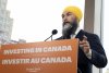 NDP Leader Jagmeet Singh makes an announcement during a federal election campaign stop in Ottawa on Thursday,  April 3, 2025.  THE CANADIAN PRESS/Christinne Muschi