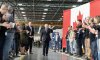 Liberal Leader Mark Carney arrives to make an announcement at Bombardier during a campaign stop in Dorval, Que., on Monday, April 14, 2025. THE CANADIAN PRESS/Christinne Muschi