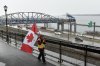 Elbows Up for Canada protesters gather near The Peace Bridge border crossing in Buffalo, N.Y., Wednesday, April 2, 2025. THE CANADIAN PRESS/AP-Adrian Kraus