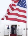 Prime Minister Mark Carney disembarks a government plane as he arrives in Washington, D.C., on Monday, May 5, 2025. THE CANADIAN PRESS/Adrian Wyld