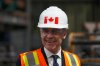 Liberal Leader Mark Carney arrives for a tour of Algoma Steel in Sault Ste. Marie, Ontario on Friday, April 25, 2025. THE CANADIAN PRESS/Sean Kilpatrick