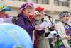 Ruth Bonneville / Free Press
                                The Raging Grannies perform during Tuesday&rsquo;s Earth Day rally at the Manitoba Legislative Building.
