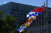 Canada's provincial and territorial flags blow in the wind in downtown Ottawa on Friday, June 28, 2024. THE CANADIAN PRESS/Sean Kilpatrick