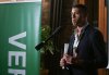 Green Party co-leader Jonathan Pedneault speaks to supporters on federal election night in Montreal on Monday, April 28, 2025. THE CANADIAN PRESS/Graham Hughes