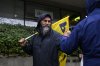NDP Leader Jagmeet Singh meets with striking LifeLabs workers and B.C. General Employees' Union members on the picket line during a campaign stop in Vancouver, B.C., on Tuesday, April 8, 2025. THE CANADIAN PRESS/Christopher Katsarov