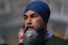 NDP Leader Jagmeet Singh speaks during a campaign stop in Winnipeg, Thursday, April 24, 2025. THE CANADIAN PRESS/Darryl Dyck