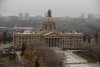 The Alberta Legislature is seen in Edmonton, Thursday, Oct. 31, 2024. Alberta's government is defending a hefty bill to replace the rug in Premier Danielle Smith's office. THE CANADIAN PRESS/Jason Franson
