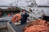 Lobster fisherman Jason Conrad throws rope onto the back of his truck at the wharf in Riverport on the South Shore of Nova Scotia on Wednesday, April 9, 2025. Conrad says the Conservative-held riding of South Shore-St. Margaret’s will stay loyal to Rick Perkins, after too many disappointments by a long series of fisheries ministers. THE CANADIAN PRESS/Darren Calabrese