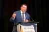 BROOK JONES/FREE PRESS
Winnipeg Police Service's newly appointed Chief of Police Gene Bowers addresses members of the Winnipeg Chamber of Commerce at the Delta Hotels by Marriott in Winnipeg, Man., Thursday, April 17, 2025.