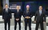 Conservative Leader Pierre Poilievre, left to right, Liberal Leader Mark Carney, New Democratic Party Leader Jagmeet Singh, and Bloc Quebecois Leader Yves-Francois Blanchet, take part in a group photo prior participating in the English-language federal leaders' debate, in Montreal, Thursday, April 17, 2025. THE CANADIAN PRESS/Adrian Wyld