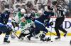 Fred Greenslade / CANADIAN PRESS
                                Dallas Stars&rsquo; Roope Hintz grimaces after a face-off against Winnipeg Jets&rsquo; Morgan Barron in the first period.