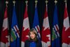Alberta Premier Danielle Smith speaks during a press conference in Edmonton, Tuesday, May 6, 2025. THE CANADIAN PRESS/Jason Franson