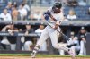 Cleveland Guardians' Angel Martínez hits a two-run home run during the first inning of a baseball game against the New York Yankees, Wednesday, June 4, 2025, in New York. (AP Photo/Frank Franklin II)