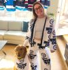 Annabella Maguet collected several towels and fashioned her own Whiteout-themed pants and jacket. (Supplied)
