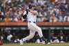 Detroit Tigers' Colt Keith hits a two-run double against the San Francisco Giants in the fifth inning during a baseball game, Wednesday, May 28, 2025, in Detroit. (AP Photo/Paul Sancya)